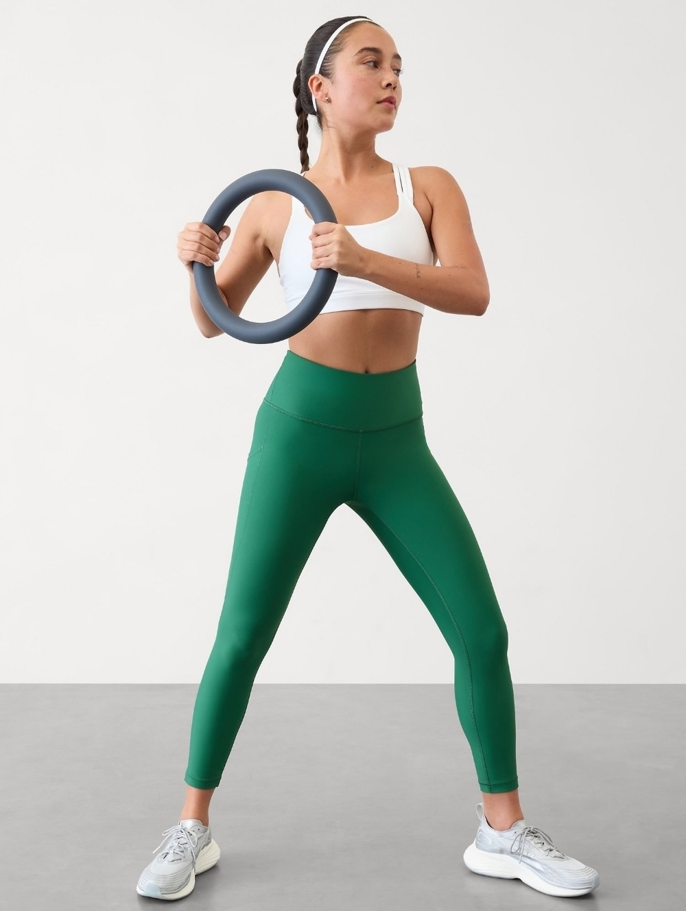 NWT Athleta INTERVAL STASH 7/8 TIGHT Leggings Trillium Green XXS #821389 $109